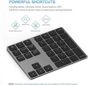 img 1 attached to Rechargeable Aluminum Bluetooth Numeric Keypad by Lekvey - Slim 34-Key Wireless External Numpad Keyboard for Efficient Data Entry on MacBook, MacBook Air/Pro, iMac, Windows Laptop, Surface Pro, and More