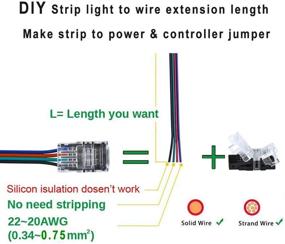 img 1 attached to BZONE 10 Pack LED Strip Connector with Extension Cable: Quick Connect Waterproof 5050 RGB LED Lights