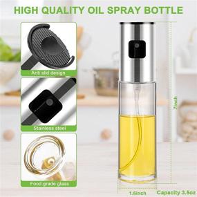 img 3 attached to 🌿 100ML Olive Oil Sprayer Mister - Portable Reusable Oil Vinegar Spriter for Cooking. Food Grade Oil Dispenser Mini Kitchen Gadgets for Air Fryer, BBQ, Frying, Baking and Salad Preparation