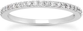 img 4 attached to AGS Certified 1/4 Carat TW White Diamond Band in 10K White Gold - Authentic Quality and Elegance