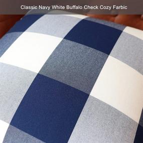 img 2 attached to 🔵 18 x 18 Inch Farmhouse Decorative Throw Pillow Covers - Buffalo Check Plaid Cushion Cases Pack of 2 for Home Decor in Navy Blue and White - NAVIBULE