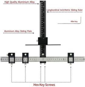 img 3 attached to 🔧 Cabinet Hardware Jig Punch Locator - Precision Drill Guide for Handles, Pulls, and Knobs - Adjustable Sleeve for Accurate Wood Drilling - Stainless Steel & Black