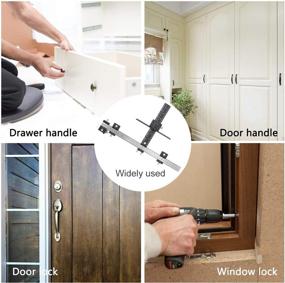 img 1 attached to 🔧 Cabinet Hardware Jig Punch Locator - Precision Drill Guide for Handles, Pulls, and Knobs - Adjustable Sleeve for Accurate Wood Drilling - Stainless Steel & Black