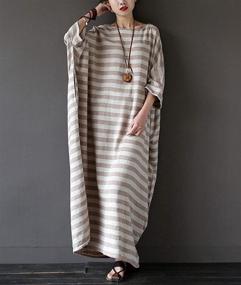 img 2 attached to Yesno Striped Caftan Casual Sleeve Women's Clothing