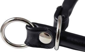 img 3 attached to Round Genuine Rolled Leather Collar Dogs for Training & Behavior Aids