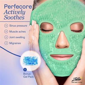 img 3 attached to 🌬️ PerfeCore Cooling Ice Face Mask: A Purple Migraine Relief & Puffy Eye Remedy - Gel Beads Hot Cold Compress Pack for Sinus Pressure, Travel Therapy, Headaches, and Spa!