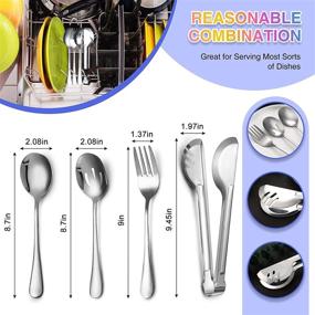 img 3 attached to Slotted Stainless 🍴 Steel Flatware Serving Utensils