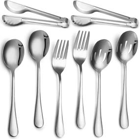 img 4 attached to Slotted Stainless 🍴 Steel Flatware Serving Utensils