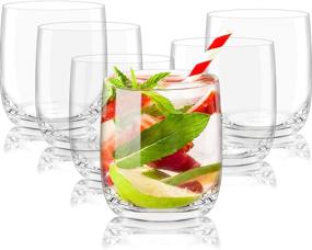 img 4 attached to 🥃 Premium LEAD-FREE Crystal Tumbler Glasses Set of 6 - Brilliant Clarity, Thin Rim, Perfect for Whiskey, Cocktails, and More!