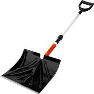 portable folding snow shovel for driveway, car, home, and garage - retractable ergonomic handle, large capacity for easy snow removal - heavy duty metal collapsible shovel and snow removal tool logo