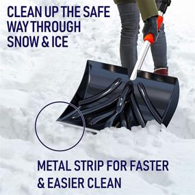 img 1 attached to Portable Folding Snow Shovel for Driveway, Car, Home, and Garage - Retractable Ergonomic Handle, Large Capacity for Easy Snow Removal - Heavy Duty Metal Collapsible Shovel and Snow Removal Tool