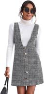 👗 floerns women's corduroy button pinafore mini dress: stylish v-neck sleeveless overall logo