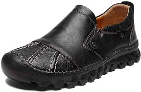 img 4 attached to MAIZUN Driving Leather Comfortable Loafers