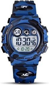img 4 attached to Stylish and Durable GOLDEN HOUR Kids Digital Sport Watch - Waterproof, Alarm, Stopwatch - Ideal for Outdoor Activities - Ages 5-15+