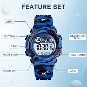 img 2 attached to Stylish and Durable GOLDEN HOUR Kids Digital Sport Watch - Waterproof, Alarm, Stopwatch - Ideal for Outdoor Activities - Ages 5-15+