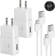 🔌 swadaws charger for samsung galaxy s9 - 2 pack adaptive fast wall android charger with usb type c cable - compatible with galaxy s20 s10 s10e s8 plus/note 8 9 - white logo