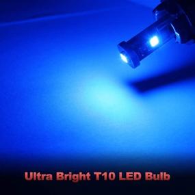 img 1 attached to Yorkim 194 Led Bulb Blue Canbus Error Free - Pack of 10: T10 Blue Interior Led for Dome Map Door Courtesy License Plate Trunk Lights with 194 168 W5W 2825 Sockets, 3-SMD 2835 Chipsets