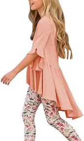 img 1 attached to Get Your Girls Ready for 👚 Summer with Caitefaso Ruffle Shirts and Blouses
