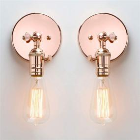 img 3 attached to Permo Set Of 2 Minimalist Single Socket Wall Sconce Lighting With On/Off Switch (Copper)