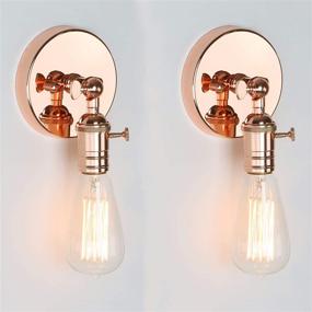 img 2 attached to Permo Set Of 2 Minimalist Single Socket Wall Sconce Lighting With On/Off Switch (Copper)