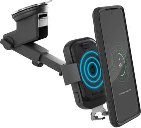 img 4 attached to 🚗 Convenient and Fast Auto Clamping Car Mount with Wireless Charging - Perfect for iPhone 11/12/13, Galaxy S10/S20/S21/Note!