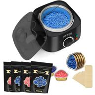 🌟 hair removal wax warmer kit - professional hard wax with 2 leds, 14oz hard wax beads for full body waxing - ideal for bikini brazilian, face, eyebrows, beard, armpit, legs, chest - women and men's waxing kit logo