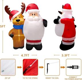 img 2 attached to 5FT Santa Claus Xmas Blow Up Yard Decoration with Reindeer & 3 Led Lights - Outdoor Inflatable Santa, Indoor Holiday Front Door Garden Lawn Decor