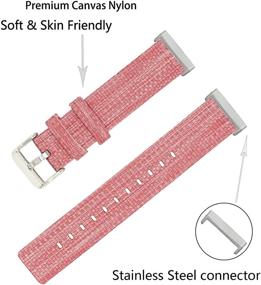 img 1 attached to 🌸 Mtozon 2-Pack Bands for Fitbit Sense/Versa 3 - Breathable Woven Fabric, Adjustable Replacement Wristbands for Women & Men - Lavender+Pink