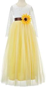 img 3 attached to Lace Flower Girl Dresses Set: Bow Dream 3 pcs + Headband, Sash & Dress for Wedding Party Bridesmaid