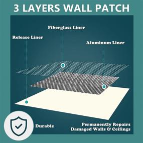 img 1 attached to 🔧 Drywall Patch Repair Kit - 12-Piece Self-Adhesive Aluminum Wall Patch Assortment (2/4/6/8 Inch) - Ideal for DIY Drywall Repair, Wall Hole Repairs, and Wall Patching Solutions