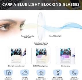 img 3 attached to Carfia Blue Light Blocking Glasses For Women Anti Eyestrain/UVA/UVB/UVC/Computer Gaming Lightweight Comfort Glasses