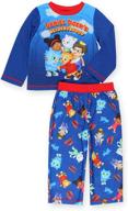 🐯 long sleeve pajama set for toddler boys in daniel tiger neighborhood logo