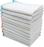 🧼 12-pack premium microfiber waffle weave kitchen dish cloths (12x12 in) - ultra soft, absorbent, fast drying towels for lint-free cleaning - odor-free, all-purpose cleaning cloth logo