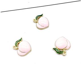 img 2 attached to 🍑 Stylish Mystart 30-Piece Peach Fruit Alloy Charms Pendants for Jewelry – Earrings & Necklace