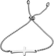 runxintd bracelet sideways christian religious logo