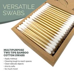 img 1 attached to 500-Pack Natural Bamboo Cotton Swabs - Double-Tipped Buds for a Beautiful Mind - Eco-Friendly, Biodegradable, and Soft - Enhanced Size with Firmly Attached Cotton Tips - Plastic-Free