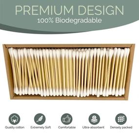 img 2 attached to 500-Pack Natural Bamboo Cotton Swabs - Double-Tipped Buds for a Beautiful Mind - Eco-Friendly, Biodegradable, and Soft - Enhanced Size with Firmly Attached Cotton Tips - Plastic-Free