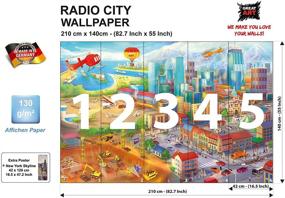 img 3 attached to 🏙️ Kid's Room Nursery Photo Wallpaper: City in Comic Style - Hidden Objects Building-Site Decor Wall Mural