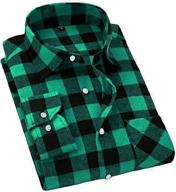 👕 stylish plaid flannel button down shirt for men by cromoncent logo