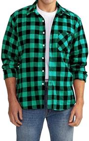 img 3 attached to 👕 Stylish Plaid Flannel Button Down Shirt for Men by Cromoncent