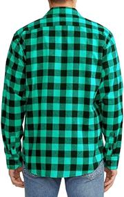 img 2 attached to 👕 Stylish Plaid Flannel Button Down Shirt for Men by Cromoncent