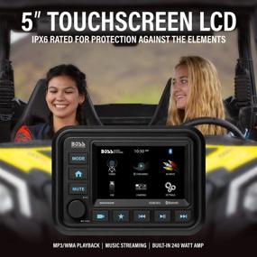 img 1 attached to 🚤 BOSS Audio MGV550B Marine Gauge Receiver - Weatherproof, 5" Touchscreen, Built-in Amplifier, Bluetooth, Digital Media MP3 Player, No CD Player, USB Port, AM/FM Radio