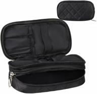 💼 monstina black makeup bag for women - pouch bag, travel kit organizer, cosmetic bag with makeup brush compartments logo