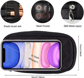 img 1 attached to 💼 MONSTINA Black Makeup Bag for Women - Pouch Bag, Travel Kit Organizer, Cosmetic Bag with Makeup Brush Compartments