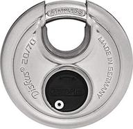 🔒 abus 20/70 diskus stainless steel padlock: 3/8" shackle, keyed different, german-made security solution logo
