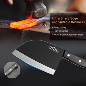 img 1 attached to 🔪 Dfito Butcher Chef Knife, 6.7 Inch Serbian Chefs Knife, German High Carbon Stainless Steel Meat Knife, Full Tang Butcher Cleaver Knife for Cutting Meat, Vegetables, Bones