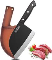 🔪 dfito butcher chef knife, 6.7 inch serbian chefs knife, german high carbon stainless steel meat knife, full tang butcher cleaver knife for cutting meat, vegetables, bones логотип