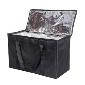 img 4 attached to 🛍️ Large Insulated Food Delivery Bag for UberEats, Doordash, GrubHub - Commercial Catering, Grocery Tote, Pizza Transport - Reusable Warmer Bag - 22" x 11" x 14" - Black