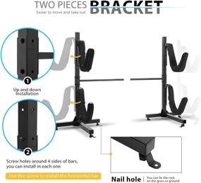 img 1 attached to VIVOHOME Heavy Duty Freestanding Dual Storage Rack: Height Adjustable Stand for Kayaks, SUP Paddle Boards, and Canoes