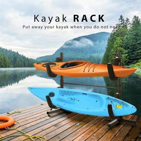 img 3 attached to VIVOHOME Heavy Duty Freestanding Dual Storage Rack: Height Adjustable Stand for Kayaks, SUP Paddle Boards, and Canoes